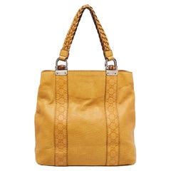Gucci Yellow Guccissima Leather Large Bamboo Bar Tote