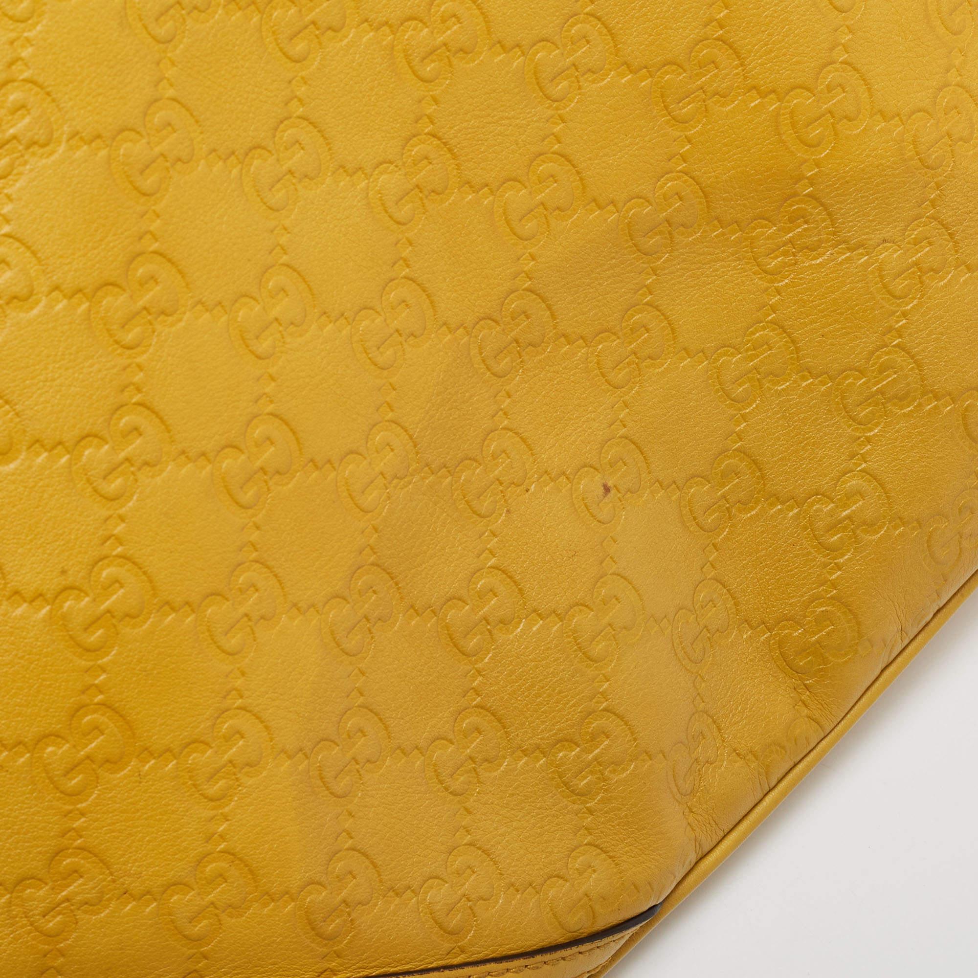 Gucci Yellow Guccissima Leather Medium Britt Hobo 3