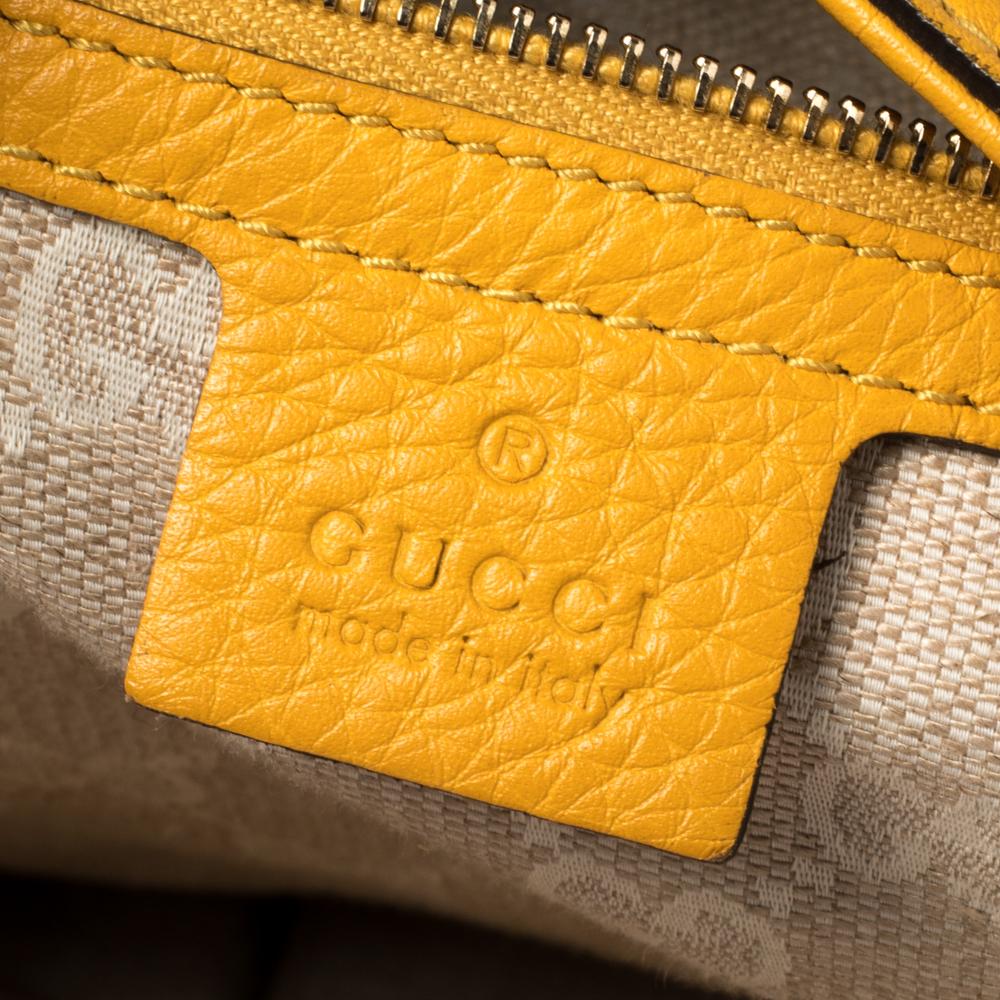 Gucci Yellow Leather Diana Bamboo Handle Shoulder Bag 5