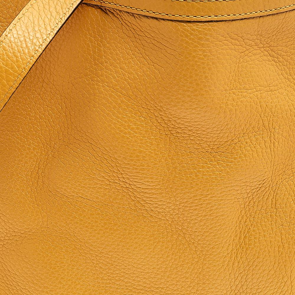 Gucci Yellow Leather Diana Bamboo Handle Shoulder Bag 6