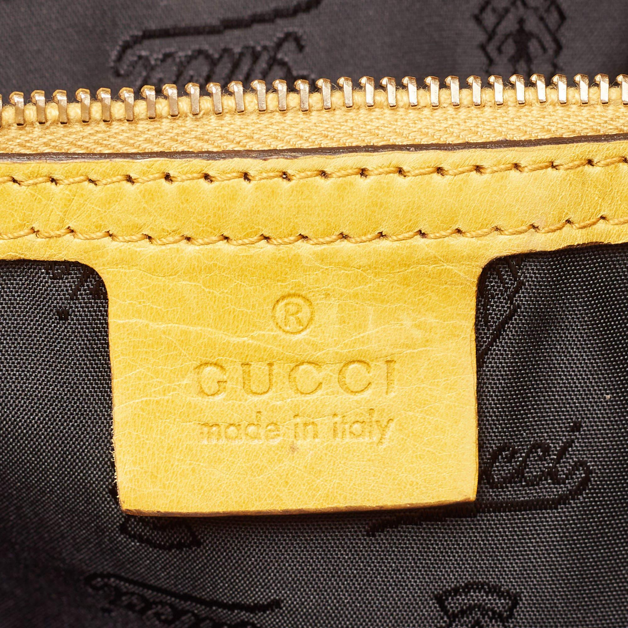 Gelbe Hysteria-Clutch aus Leder von Gucci im Angebot 1