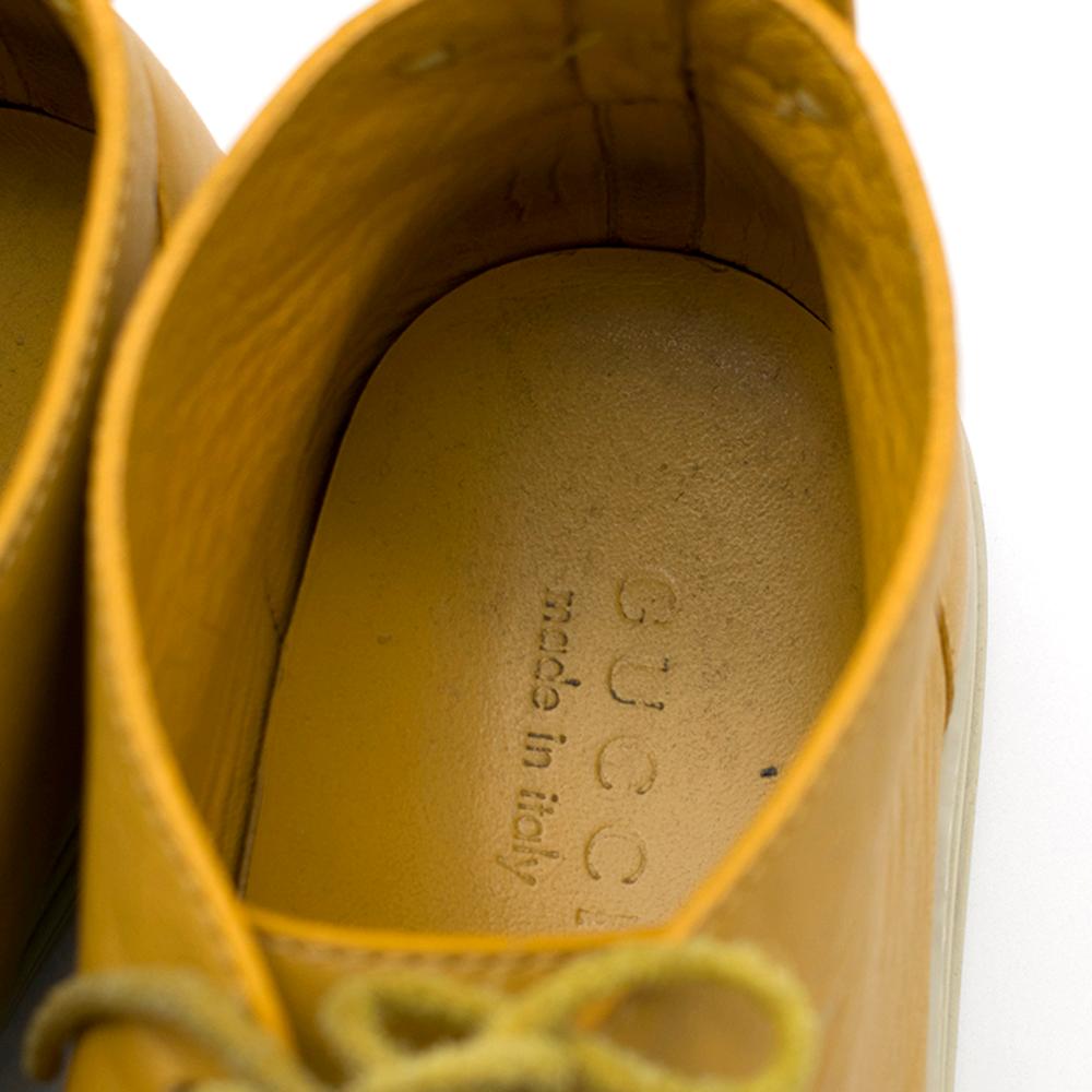 Gucci Yellow Leather Lace Up Shoes SIZE 42 4