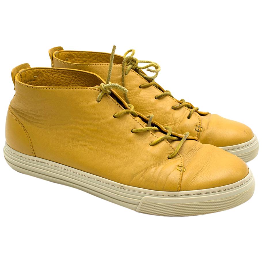 Gucci Yellow Leather Lace Up Shoes SIZE 42
