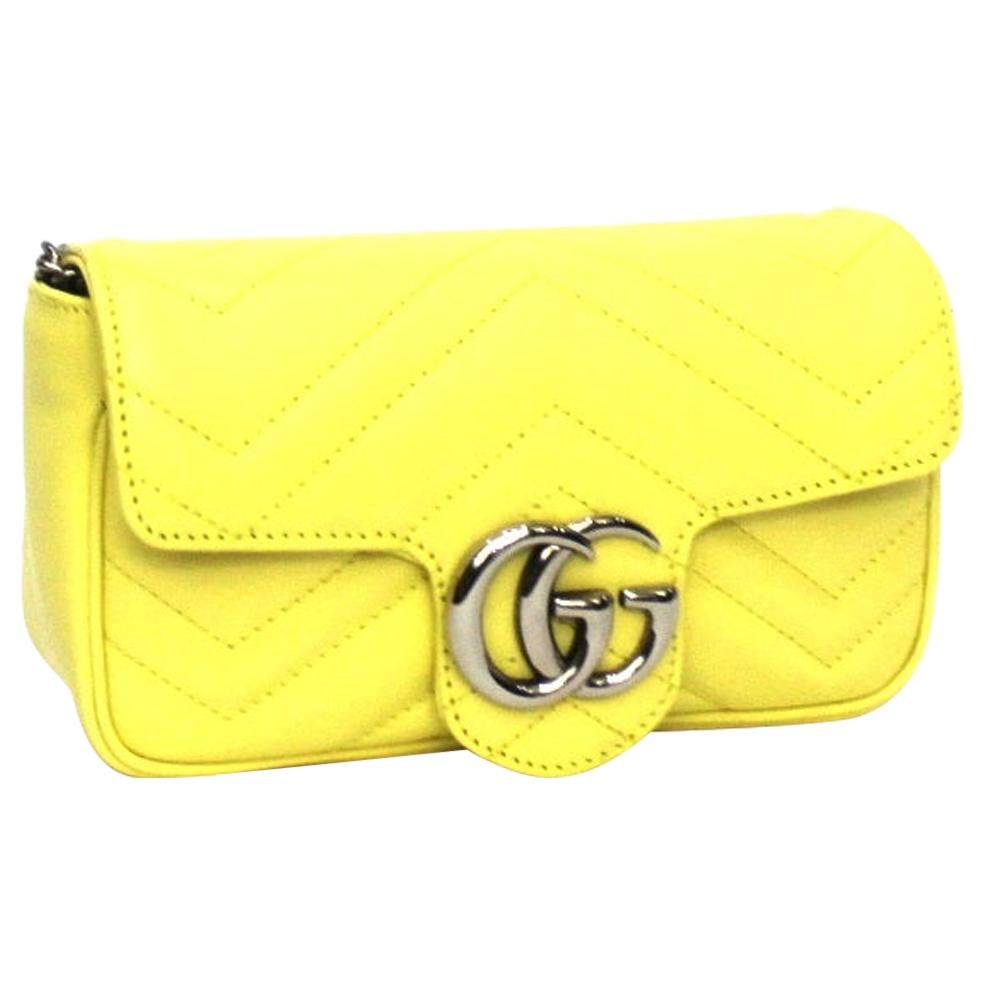 Gucci Yellow Leather Marmont Bag