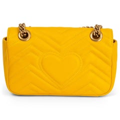 GUCCI yellow leather MARMONT MINI Shoulder Bag