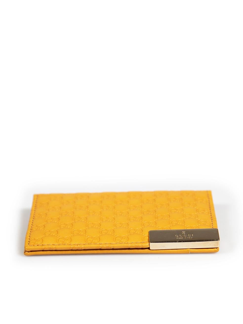 Women's Gucci Yellow Leather Microguccissima Cardholder