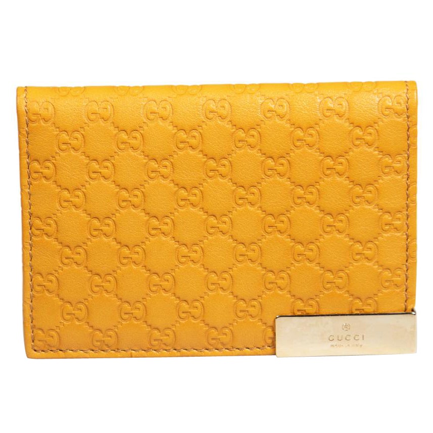Gucci Yellow Leather Microguccissima Cardholder