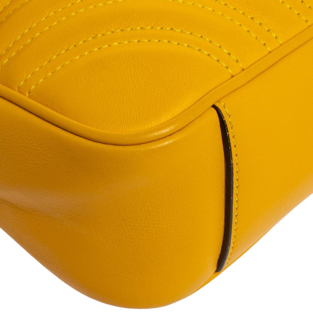 Gucci Gelbe Matelasse Leder Kleine GG Marmont Umhängetasche 7