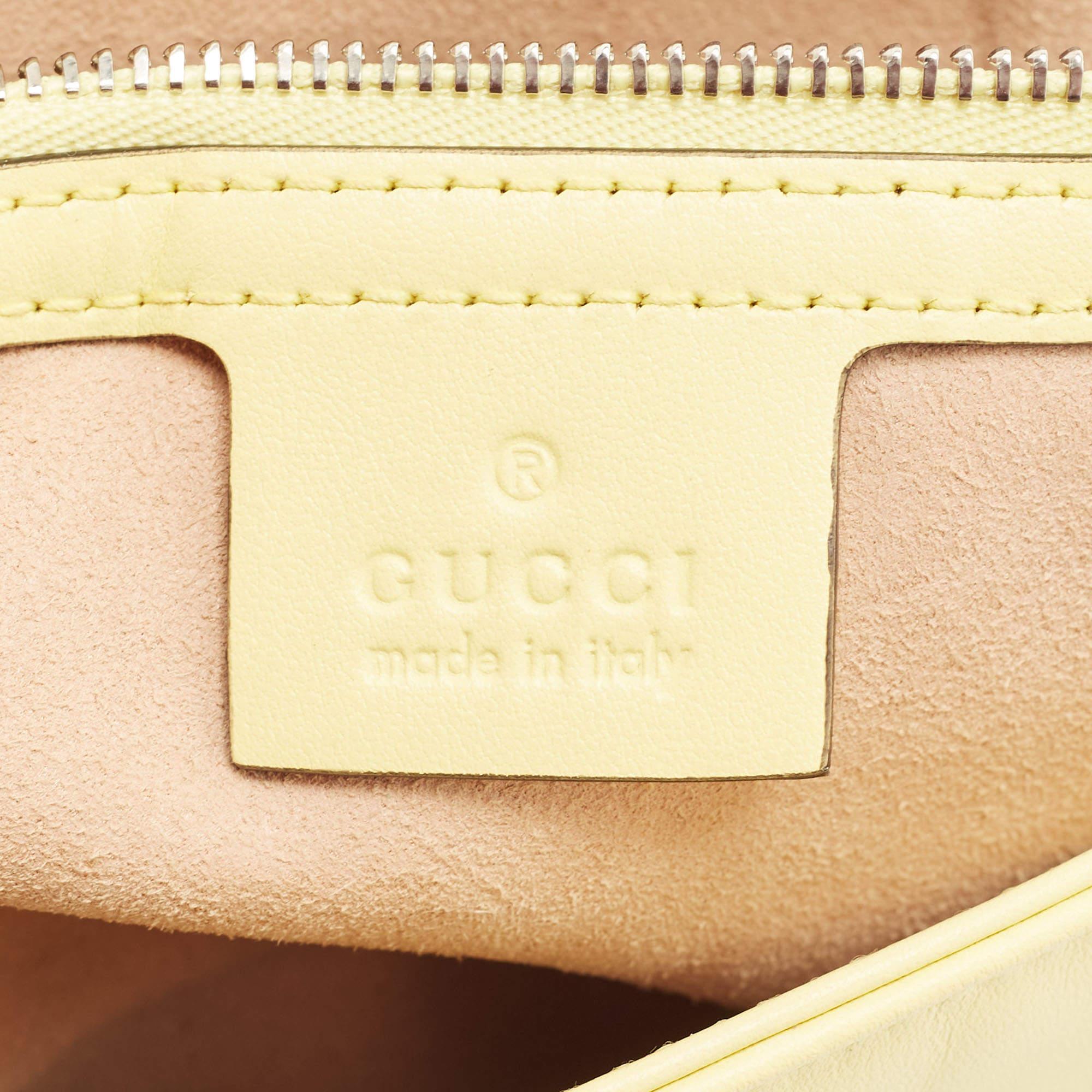 Gucci Yellow Matelassé Leather Small GG Marmont Shoulder Bag 2