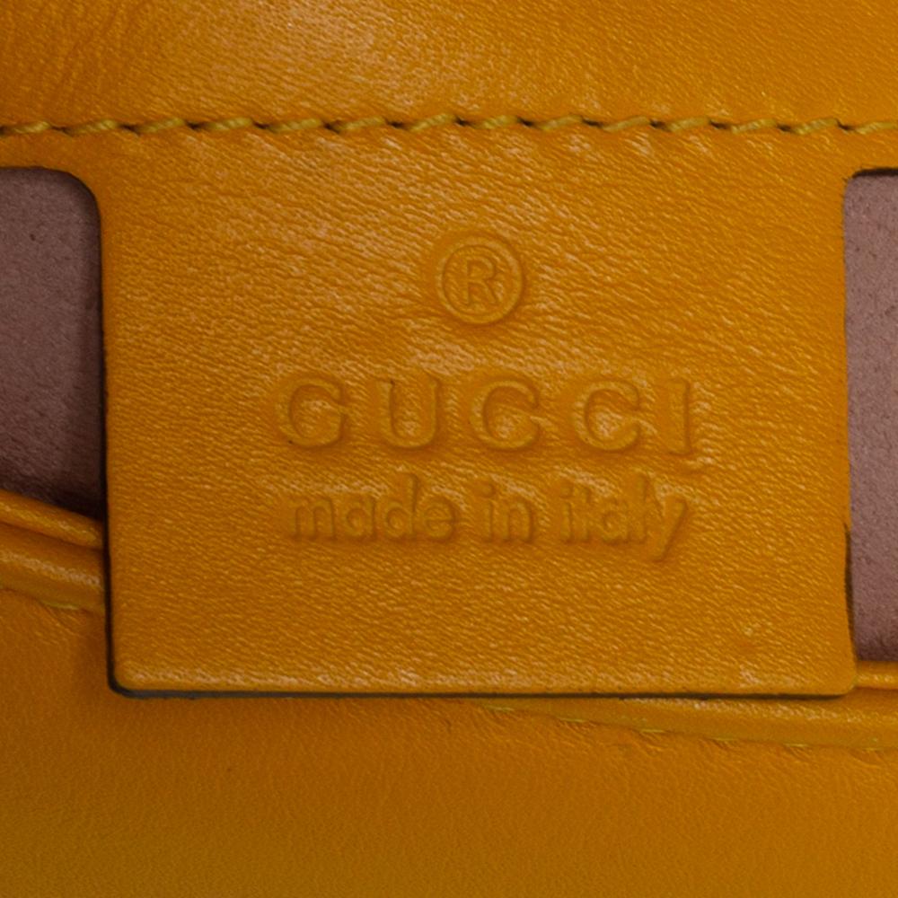 Gucci Yellow Matelassé Leather Small GG Marmont Shoulder Bag 2