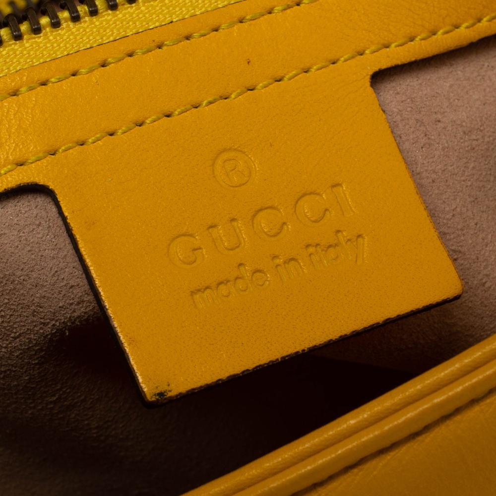 Gucci Yellow Matelasse Leather Small GG Marmont Shoulder Bag 2