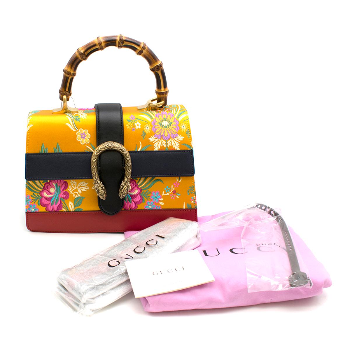 Gucci Yellow Mini Dionysus Floral Jacquard Top Handle Bag 3