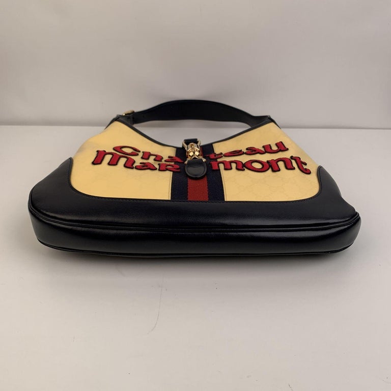 Gucci Yellow Monogram Jackie Chateau Marmont Medium Hobo Bag