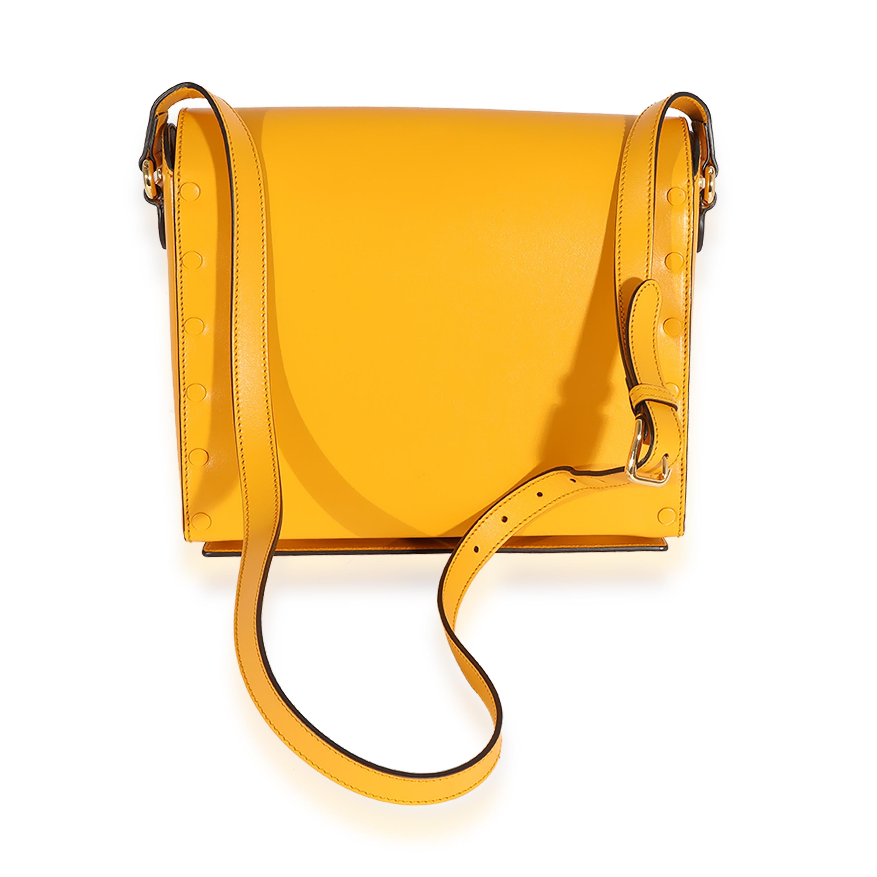 Gucci Yellow & Multicolor Leather Board Messenger Bag In Excellent Condition For Sale In New York, NY