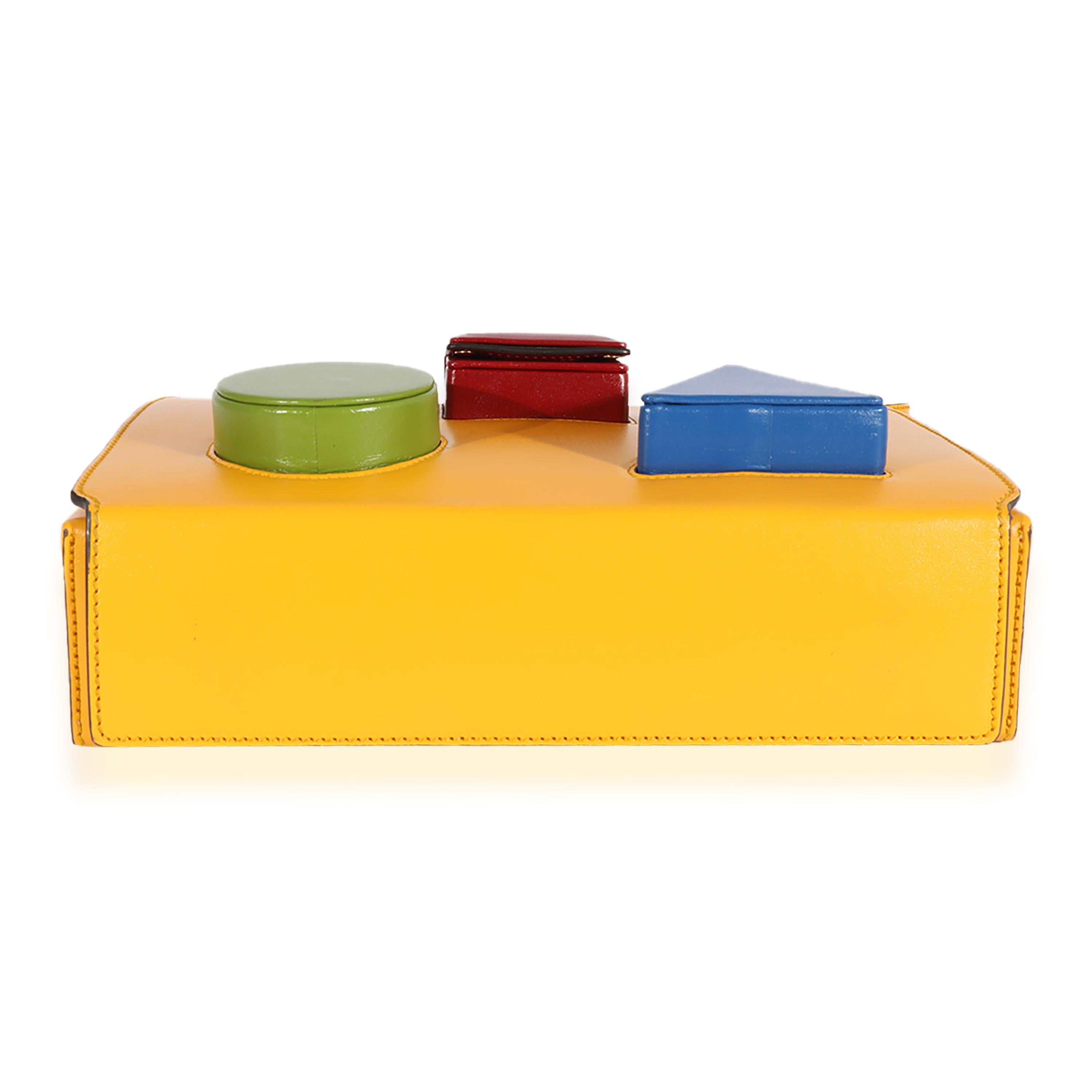 Gucci Yellow & Multicolor Leather Board Messenger Bag For Sale 3
