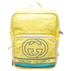 Vintage Gucci Yellow Nylon Canvas 80 Patch Backpack Bag