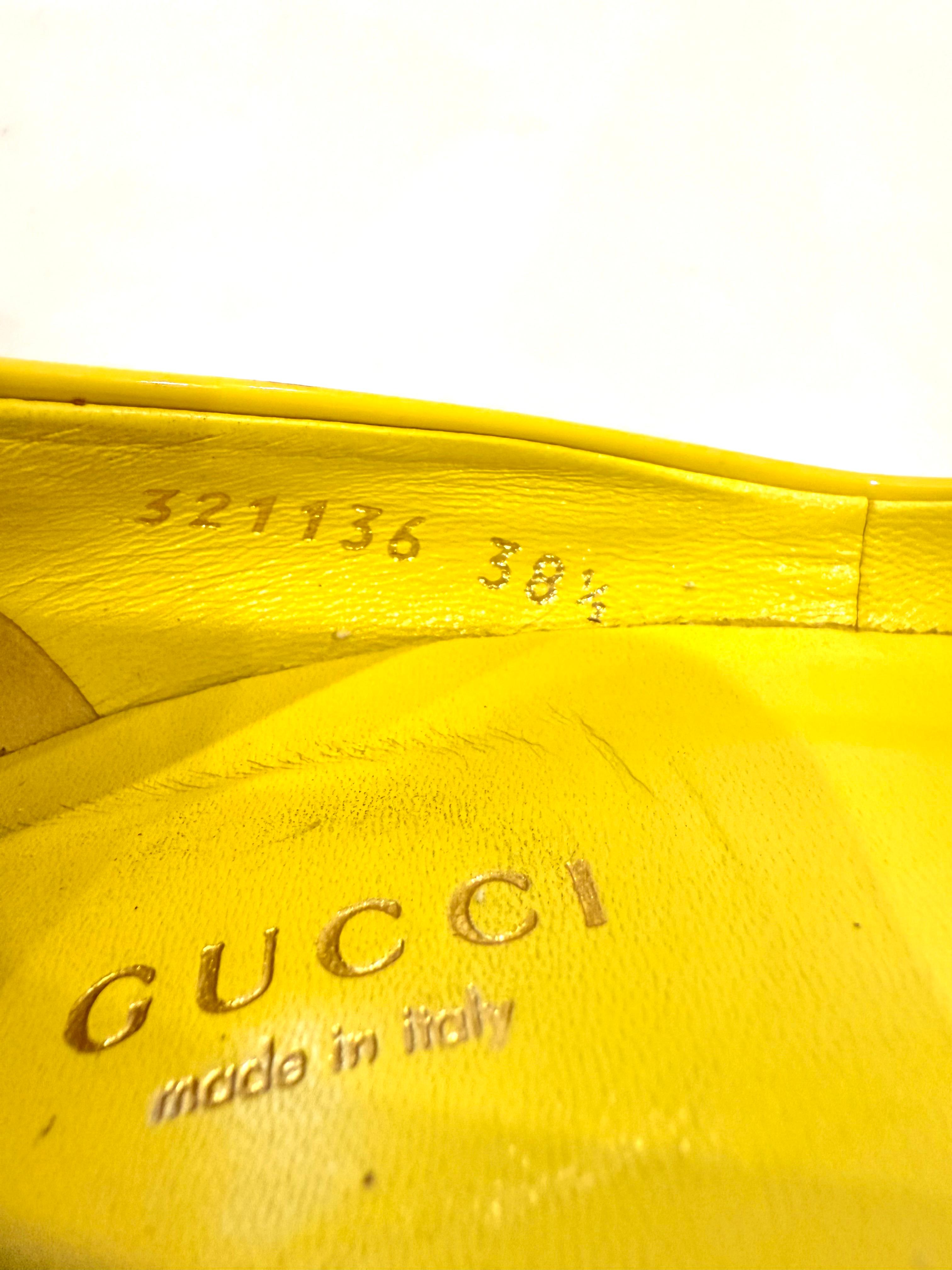 Gucci Gelbe Lackleder Heels  Größe 38.5 im Angebot 7