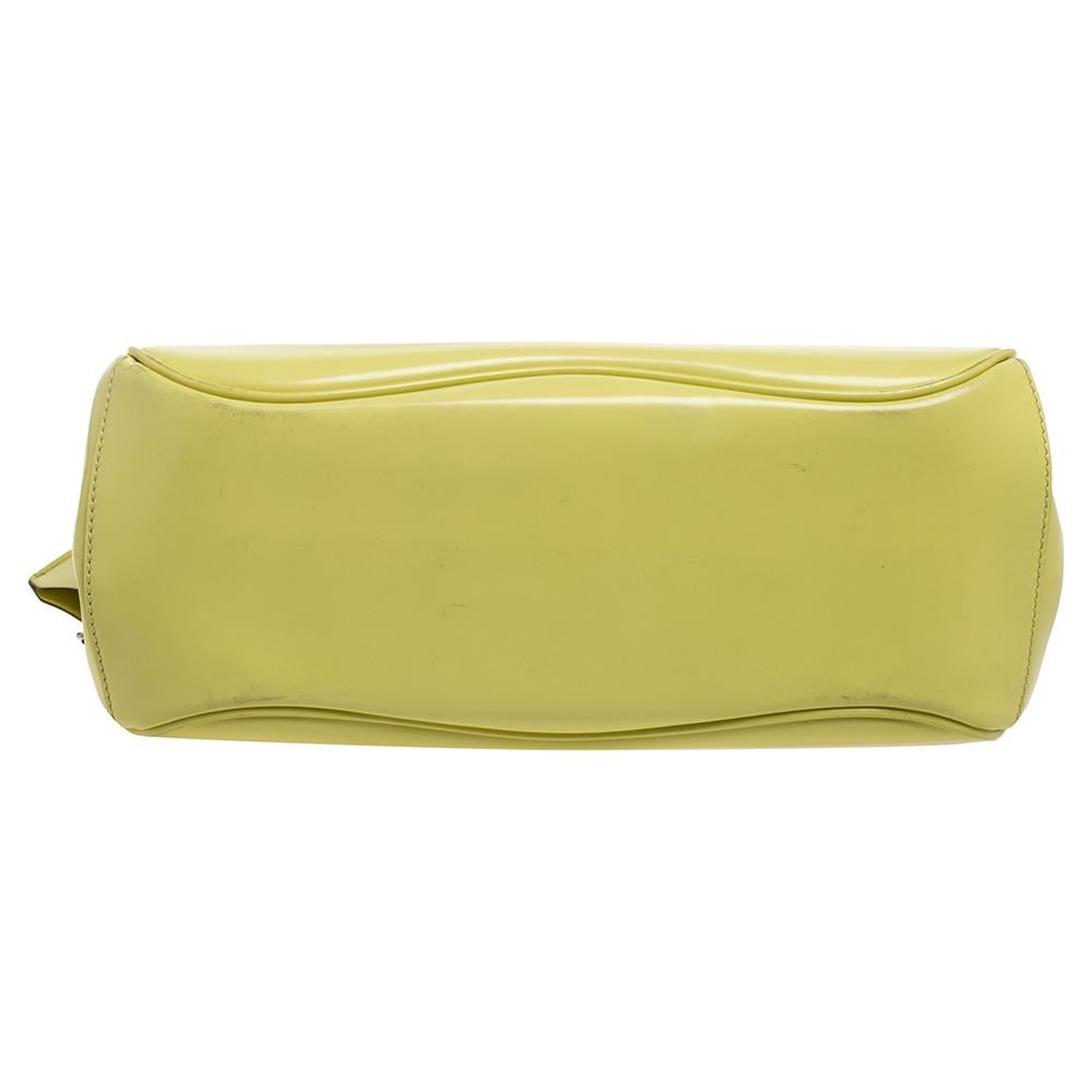 yellow shiny handbag bag