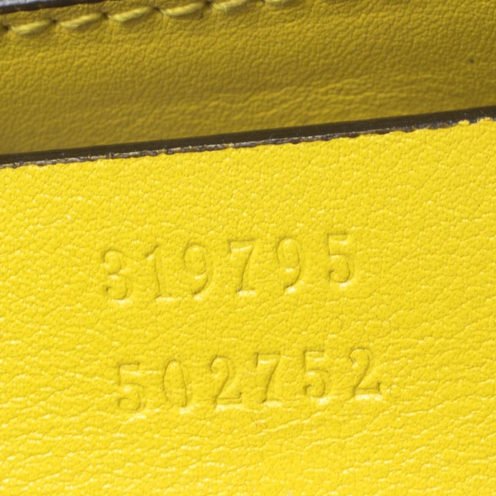 Gucci Yellow Patent Leather Medium Bright Bit Tote 1