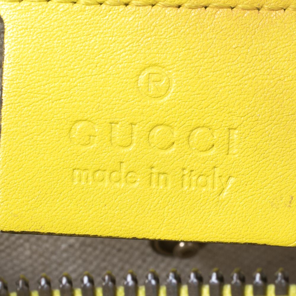 Gucci Yellow Patent Leather Medium Bright Bit Tote 2