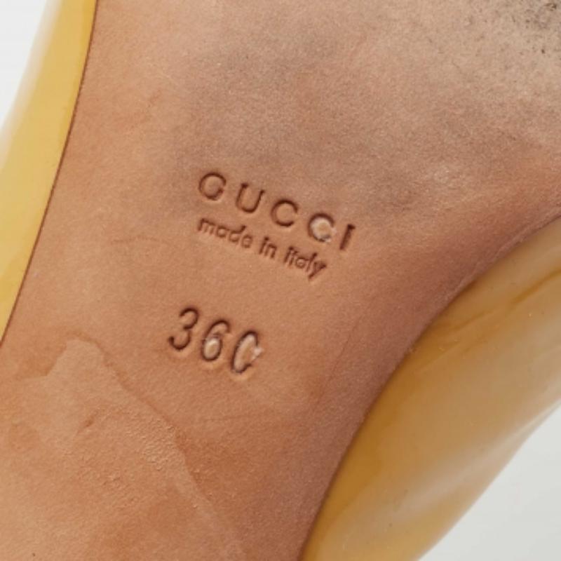 Gucci Amarillo  Charol  Bombas Peep Toe Slingback Talla 36 en venta 4