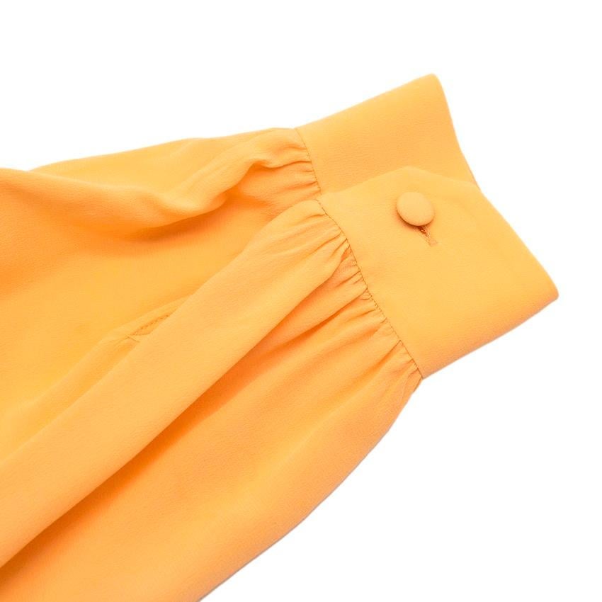 Women's Gucci Yellow Silk-Crepe Detachable Ruffle Blouse - US 4 For Sale