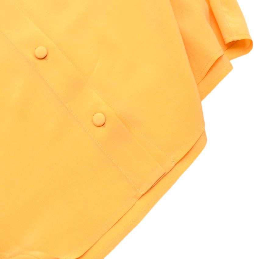 Gucci Yellow Silk-Crepe Detachable Ruffle Blouse - US 4 For Sale 1
