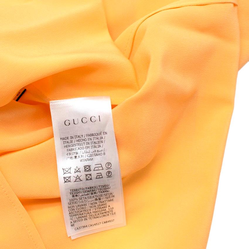 Gucci Yellow Silk-Crepe Detachable Ruffle Blouse - US 4 For Sale 2