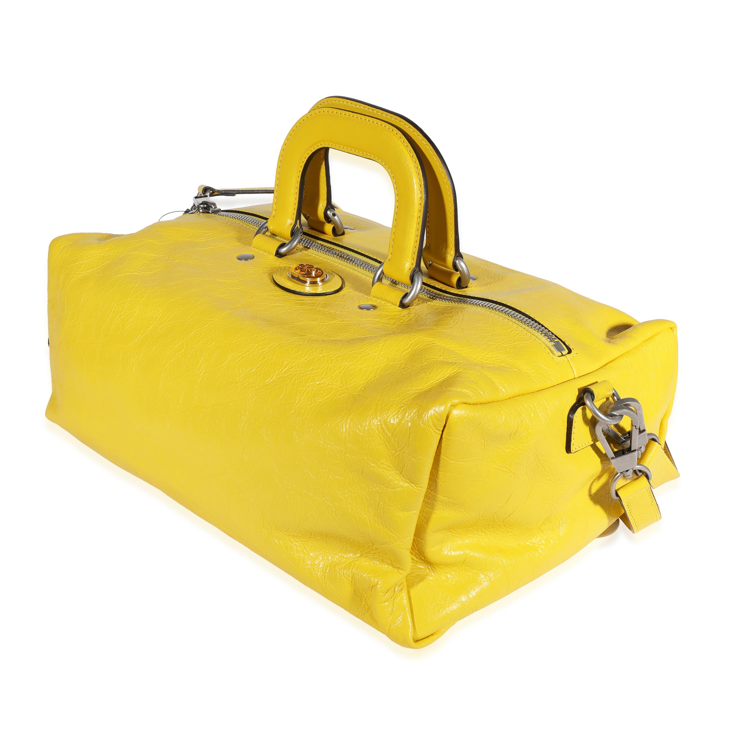 Women's or Men's Gucci Yellow Soft Crinkled Leather Convertible Backpack Satchel