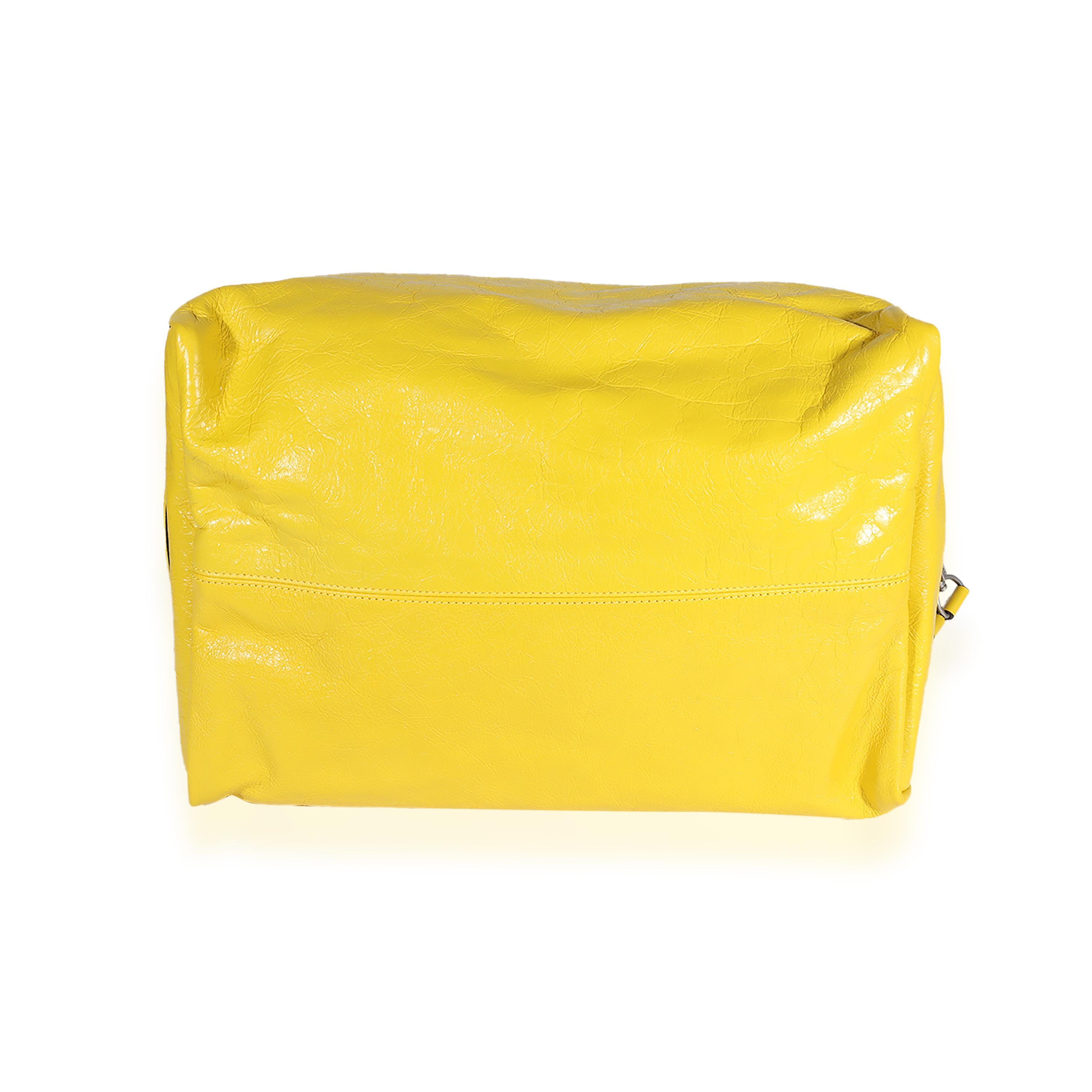 Gucci Yellow Soft Crinkled Leather Convertible Backpack Satchel 1