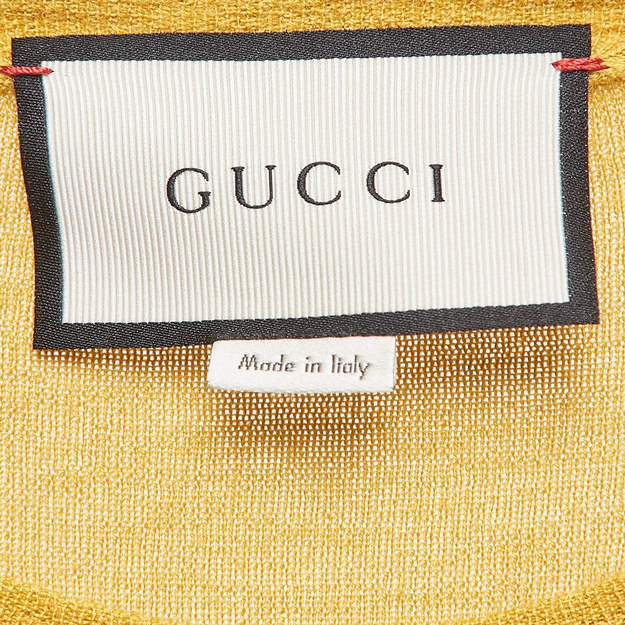 Gucci Gelb gestreiftes Stricktop M Damen im Angebot