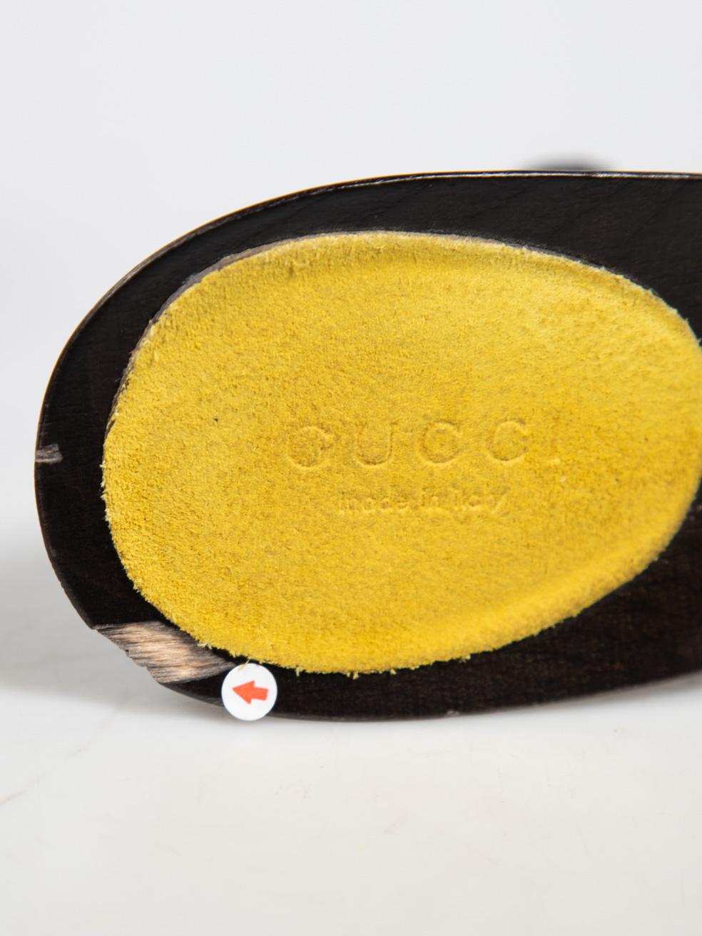 Gucci Yellow Suede Icon Bit Sandals Size IT 39 For Sale 2