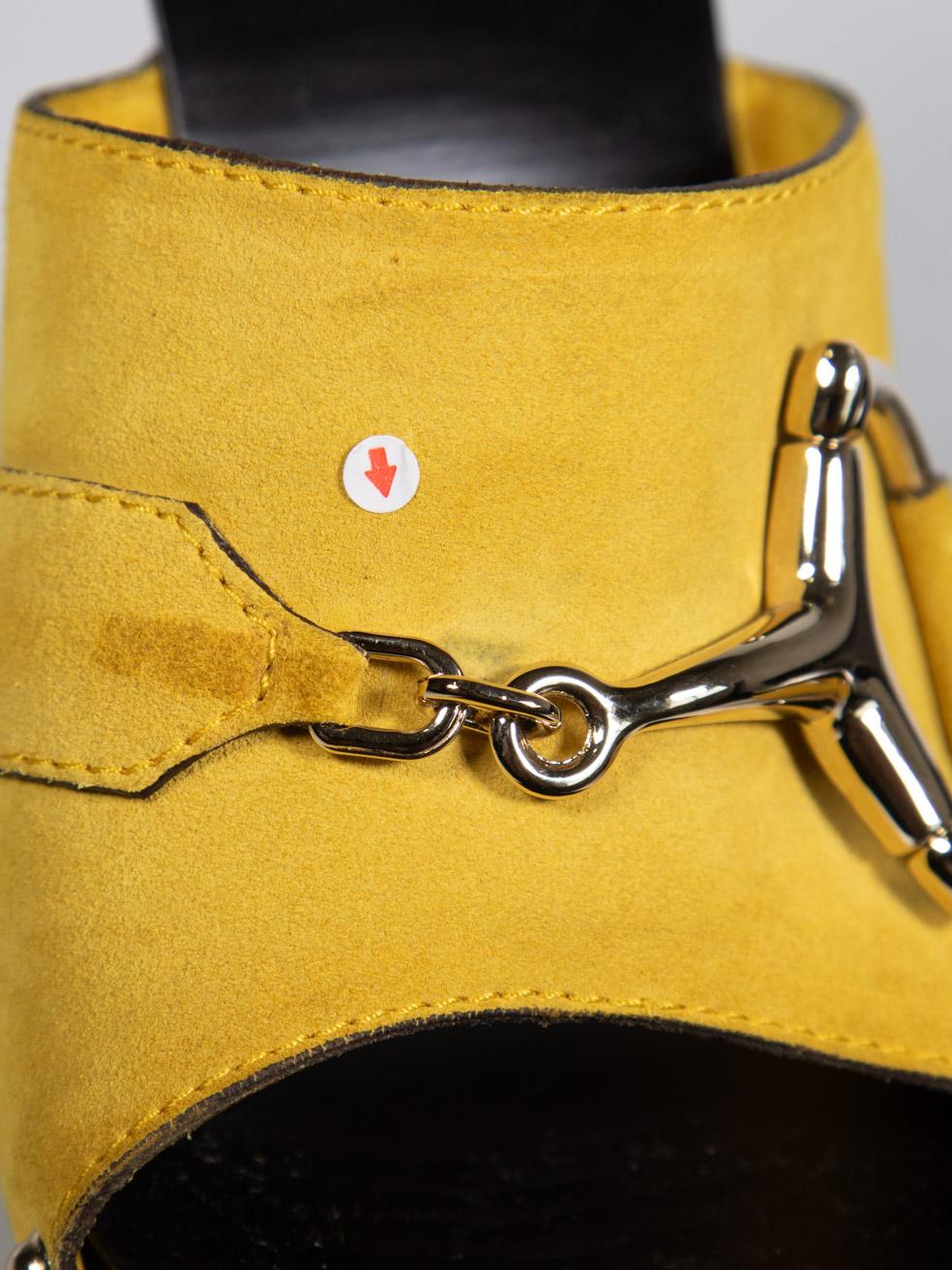 Gucci Yellow Suede Icon Bit Sandals Size IT 39 For Sale 4