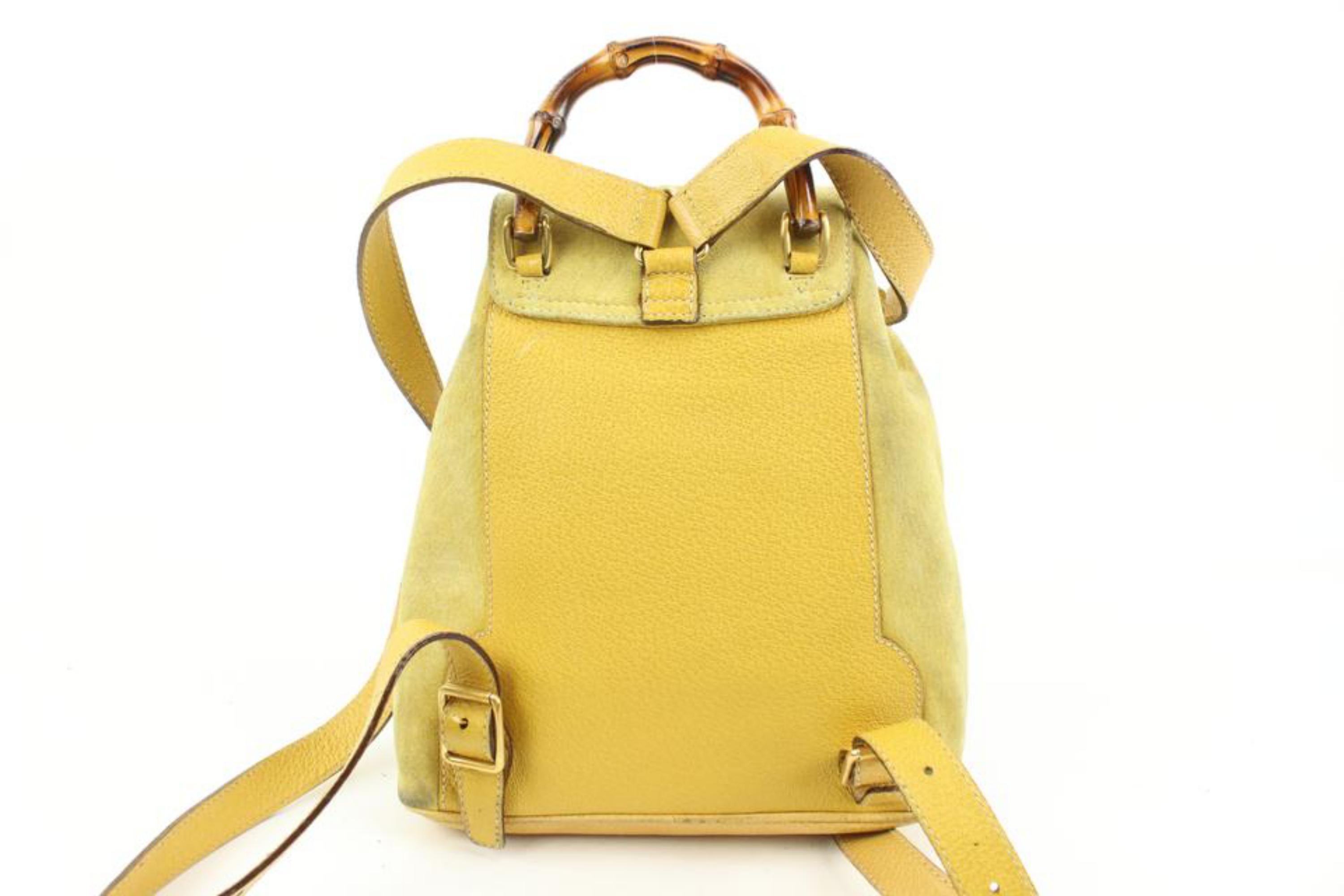 Gucci Yellow Suede Mini Bamboo Backpack 54gz421s For Sale 1