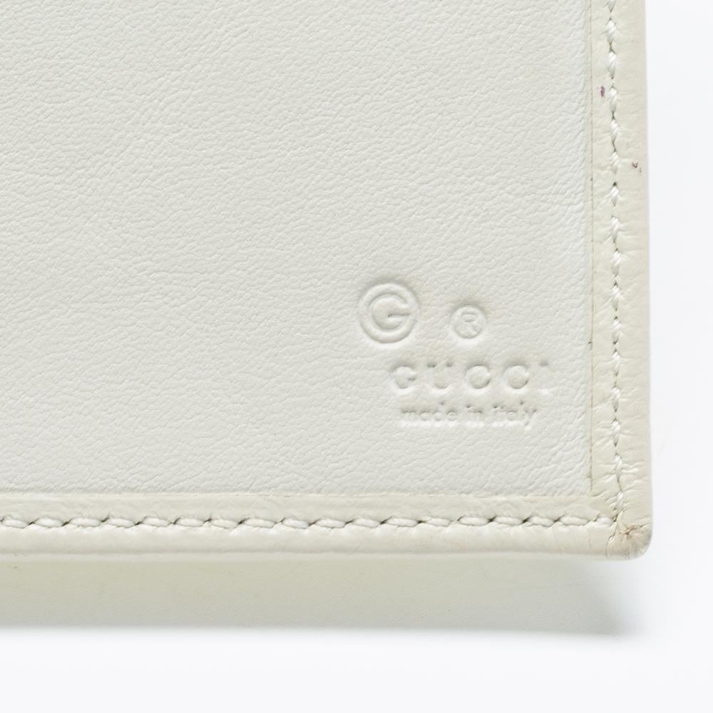 Gucci Gelb/Weiß GG Segeltuch und Leder Continental Brieftasche im Angebot 6