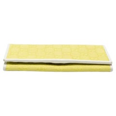 Gucci Yellow/White GG Canvas and Leather Continental Wallet