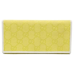 Gucci Yellow/White GG Canvas and Leather Continental Wallet