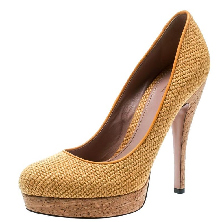 gucci heels yellow