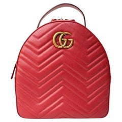 Gucci GG Marmont Matelassé Backpack Red