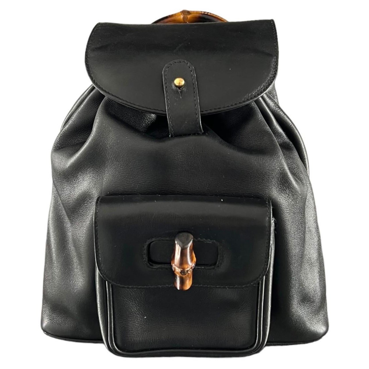 Gucci Zaino PM Bamboo Pelle Nero