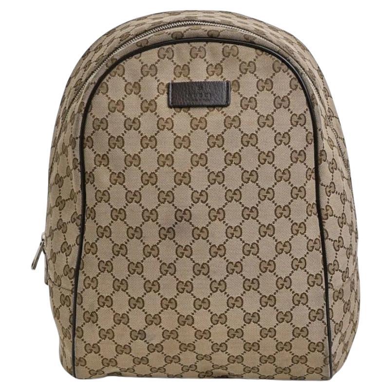 Gucci Backpack Zip Medium GG Supreme Brown For Sale