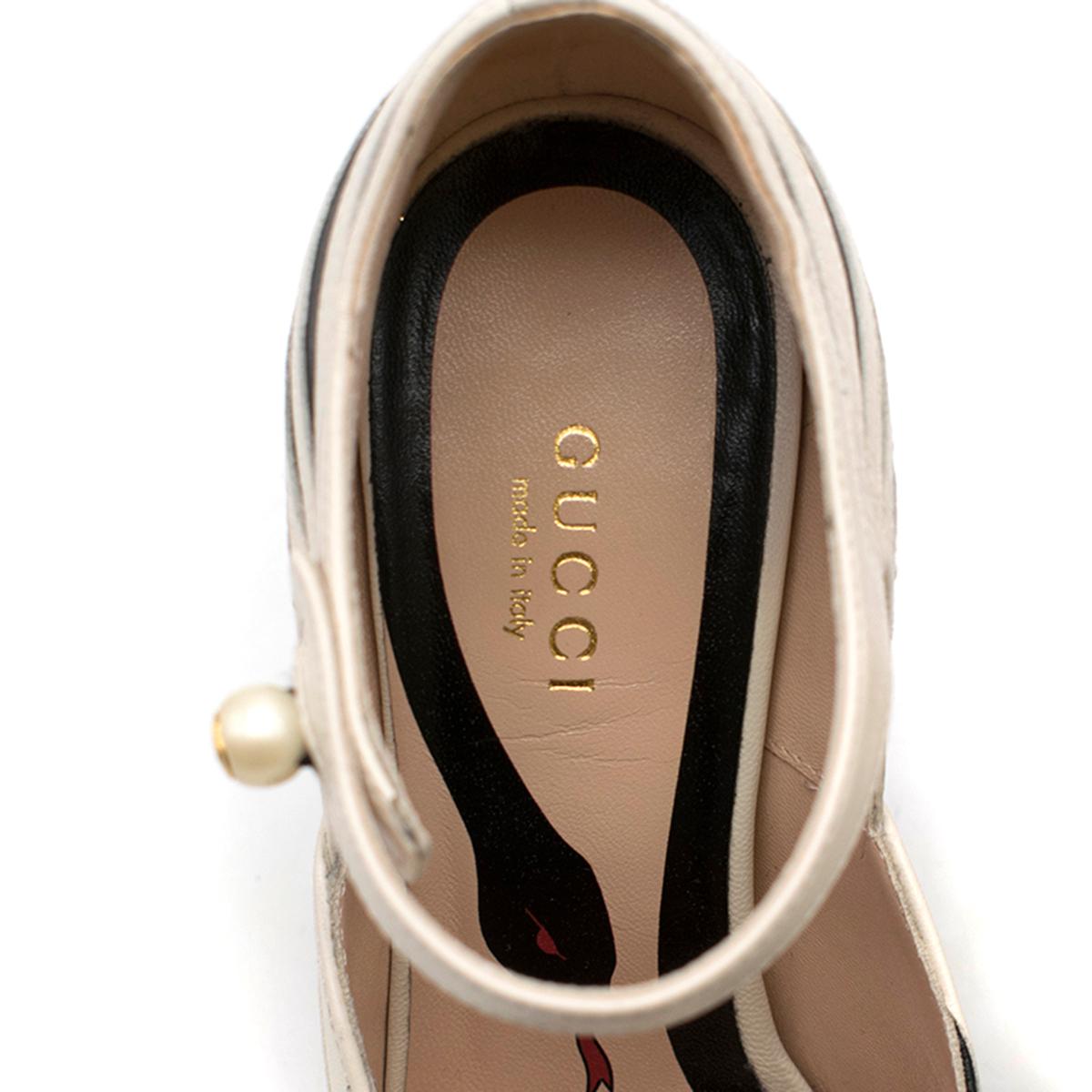 Beige Gucci Zebra Leather Pumps 5.5
