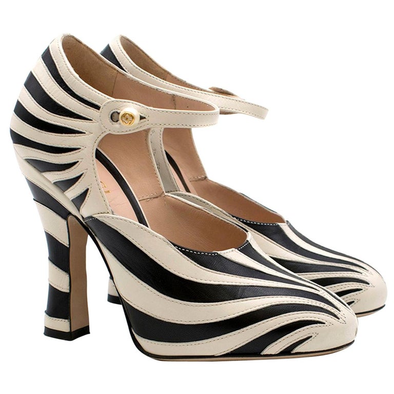 Gucci Zebra Leather Pumps 5.5 For Sale at 1stDibs gucci zebra shoes