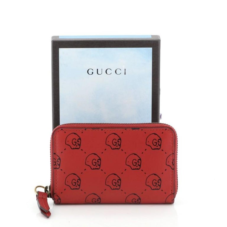 Objector sympati utilgivelig Gucci Zip Around Card Case GucciGhost Leather at 1stDibs | small zip around  wallet