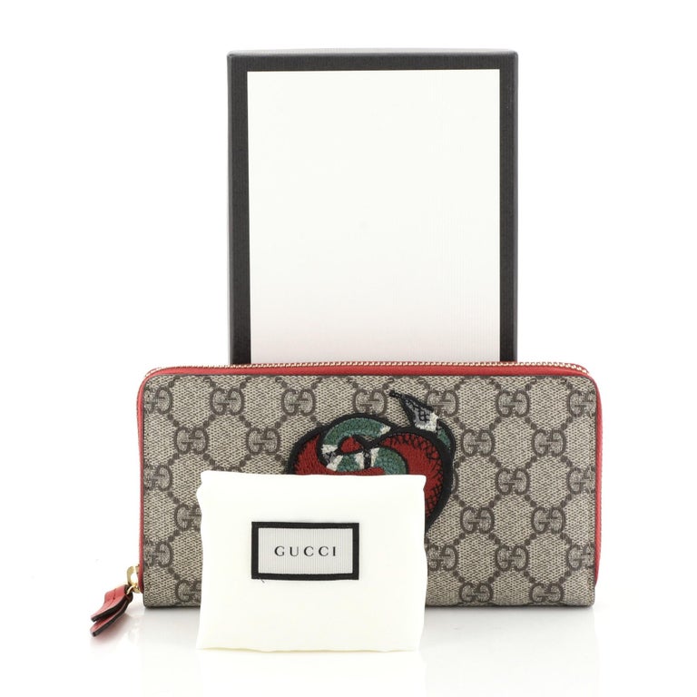 Gucci Zip Around Wallet GG Coated Canvas with Applique at 1stDibs