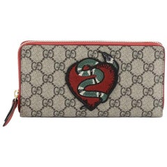Gucci Zip Around Wallet GG Coated Canvas with Applique