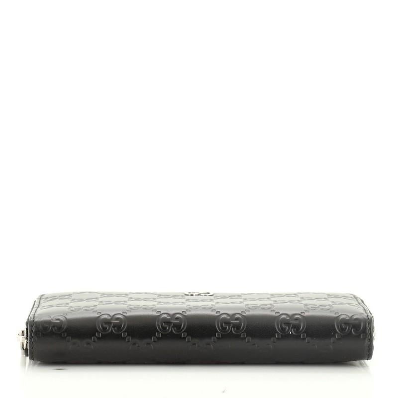 Black Gucci Zip Around Wallet GucciGhost Embossed Leather Long