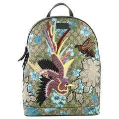 Gucci Zip Backpack Blooms Print Embroidered GG Coated Canvas Medium