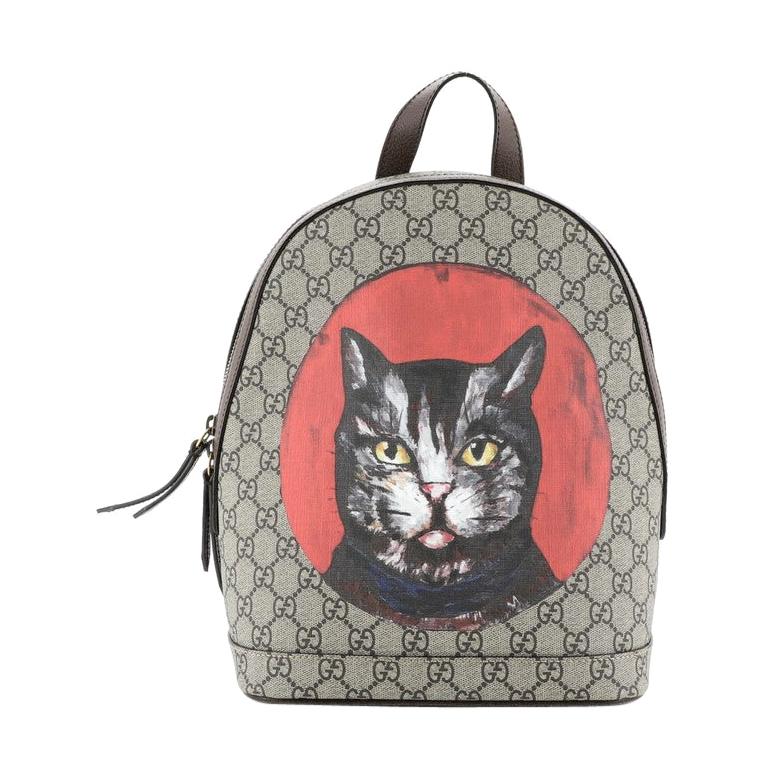 Gucci Zip Backpack Bosco Print GG Coated Canvas Small 