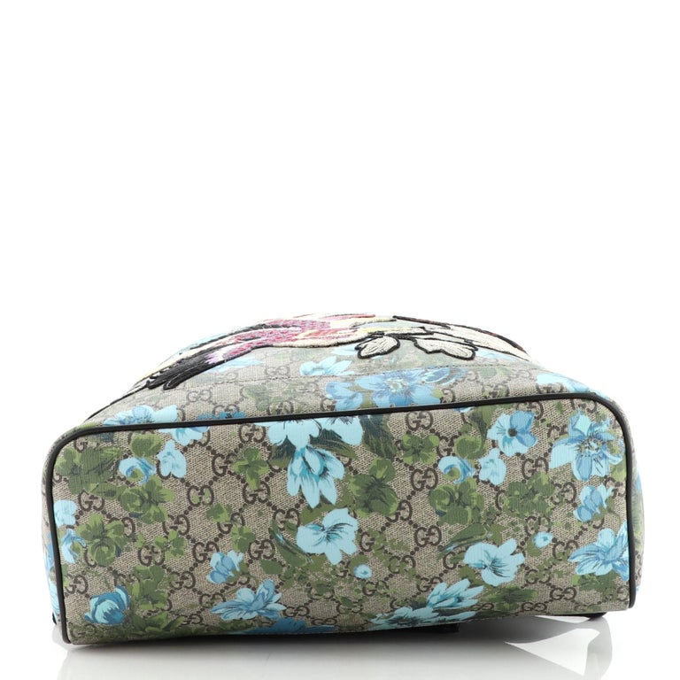Gucci Zip Backpack Embroidered Printed Gg Coated Canvas Medium For Sale At 1stdibs